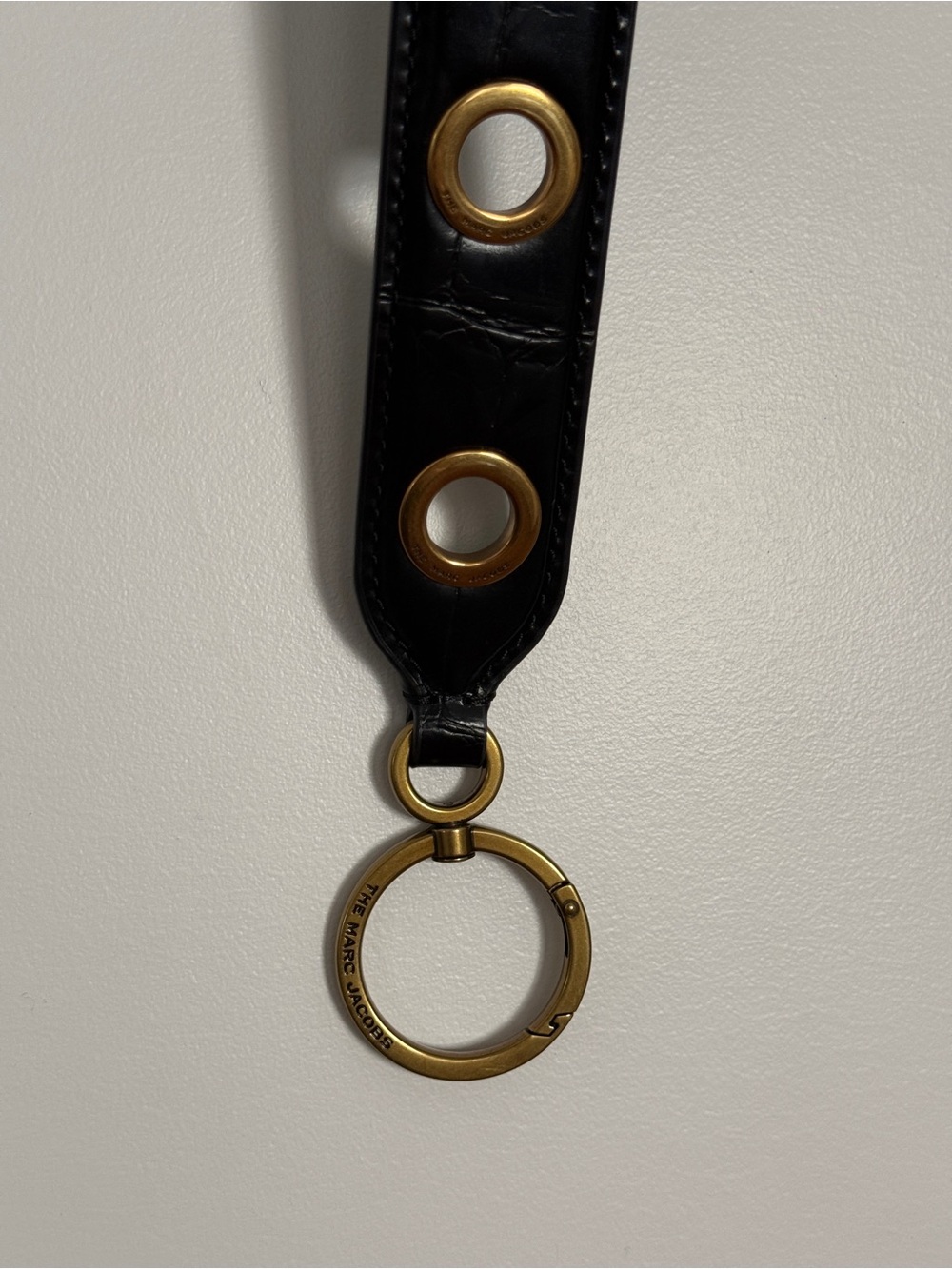 The Marc Jacobs Black Leather Belt with Brass Hardware